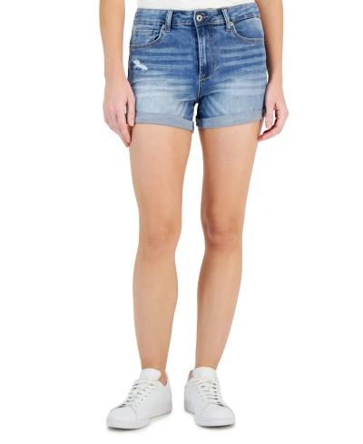 Celebrity Pink Juniors' 4" High-rise Curvy Denim Shorts In Prove