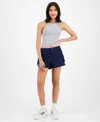 Celebrity Pink Juniors' Cargo Cuffed Shorts In Navy Blazer