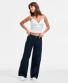Celebrity Pink Juniors' Cargo Strap Wide-leg Pants