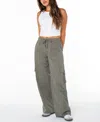 Celebrity Pink Juniors' Drawstring Cargo Utility Pants In Gray