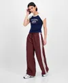 Celebrity Pink Juniors' Drawstring Side-stripe Track Pants