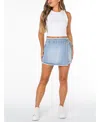 Celebrity Pink Juniors' Embellished Denim Wrap Skirt In White