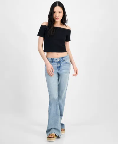 Celebrity Pink Juniors' Flap-pocket Flare Jeans