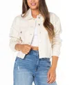 Celebrity Pink Juniors' Frayed-hem Cropped Denim Jacket
