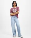 Celebrity Pink Juniors' High Rise Baggy Wide-leg Curvy Jeans In Blue