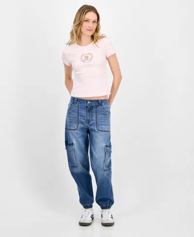 Celebrity Pink Juniors' High Rise Cargo Jogger Jeans In Fencing