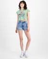 Celebrity Pink Juniors' High-rise Cuffed Curvy Denim Shorts In Prove You Wrong