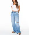 Celebrity Pink Juniors' High-rise Slouchy Flare Jeans In Blue