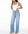 Celebrity Pink Juniors' High-rise Wide-leg Patch-pocket Jeans In Blue