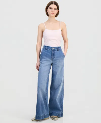 Celebrity Pink Juniors' High-rise Wide-leg Trouser Jeans In Multi