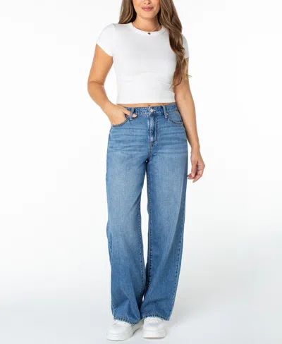 Celebrity Pink Juniors' High-rise Wide-leg Jeans In Blue