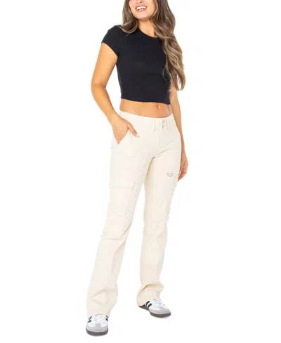 Celebrity Pink Juniors' Low-rise Bootcut Cargo Pants In Brazilian