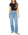 Celebrity Pink Juniors' Mid Rise Cargo Seamed Wide Leg Jean In Layna