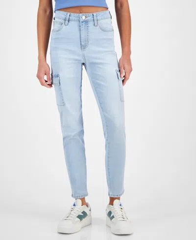 Celebrity Pink Juniors' Mid-rise Cargo Skinny Jeans In Light Wash