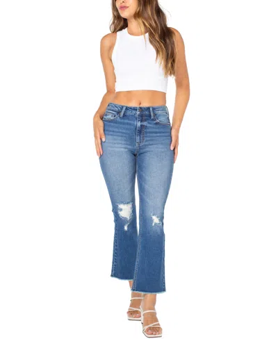 Celebrity Pink Juniors' Mid-rise Cropped Kick-flare Jeans In Woodland Night
