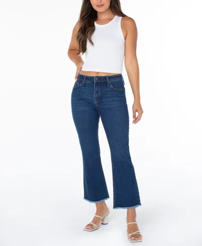 Celebrity Pink Juniors' Mid-rise Cropped Kick-flare Jeans In Blue