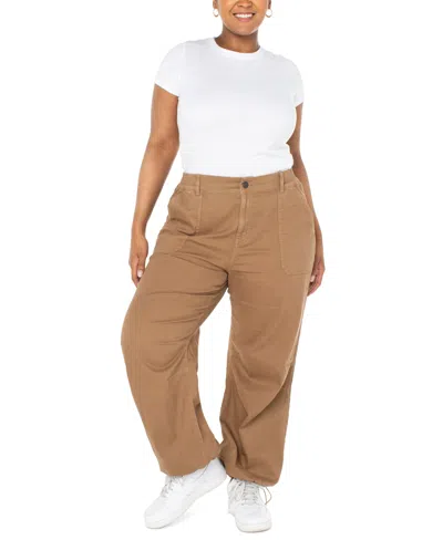 Celebrity Pink Juniors' Parachute High-rise Pants In Cocoa Cream