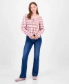 Celebrity Pink Juniors Plaid Ruffle Trim Babydoll Top Madden Girl Mid Rise Pintuck Bootcut Jeans