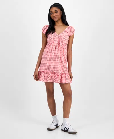 Celebrity Pink Juniors' Printed Babydoll Mini Dress