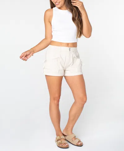 Celebrity Pink Juniors' Ribbon Bow-pocket Shorts In White