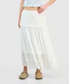 Celebrity Pink Juniors' Ruffle-tier Maxi Skirt In White