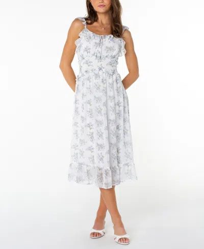 Celebrity Pink Juniors' Ruffle-trim Sleeveless Midi Dress In Purple