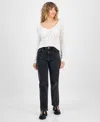 Celebrity Pink Juniors' Skater Straight Leg Jeans In Black