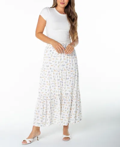 Celebrity Pink Juniors' Tiered Maxi Skirt In White