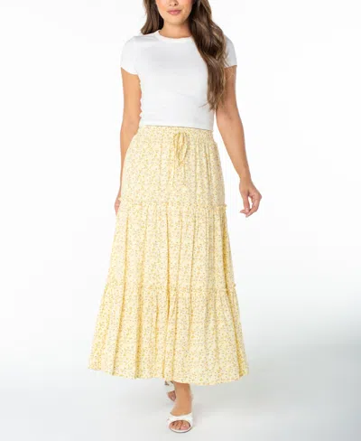 Celebrity Pink Juniors' Tiered Maxi Skirt In Yellow