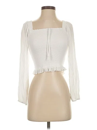 Pre-owned Celebrity Pink Long Sleeve Blouse In White