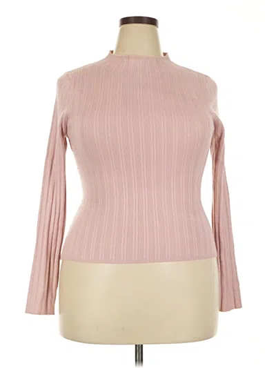 Pre-owned Celebrity Pink Long Sleeve Top Pink Turtleneck Tops