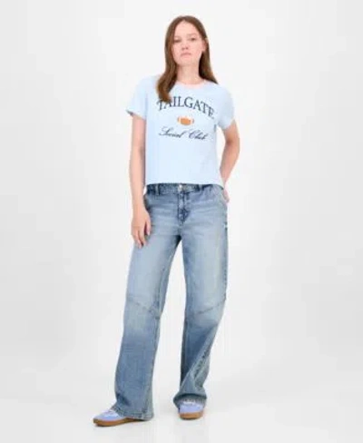 Celebrity Pink Madden Girl Juniors Tailgate Club Graphic T Shirt  Slouchy Skater Wide Leg Jeans