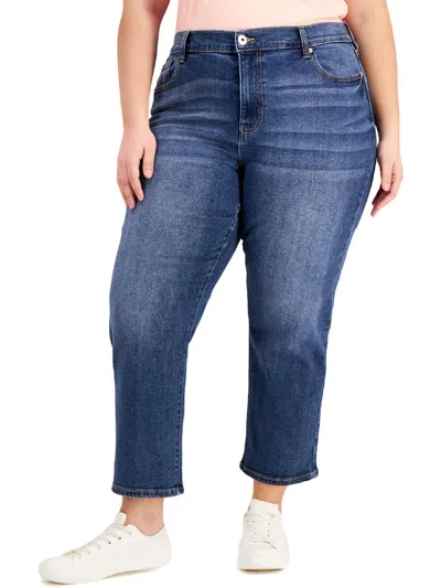 Celebrity Pink Plus The Retro Womens High Rise Straight Fit Relaxed Jeans In Multi
