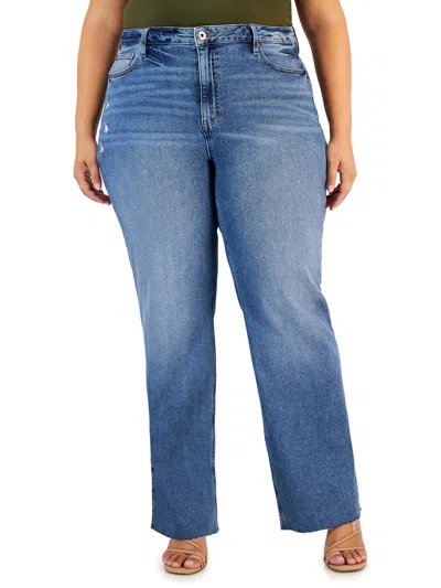 Celebrity Pink Trendy Plus Size Straight-leg Jeans In Blue