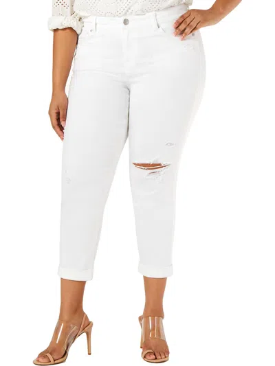 Celebrity Pink Plus Womens Denim Mid-rise Girlfriend Jeans In Multi