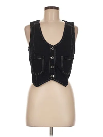 Pre-owned Celebrity Pink Sleeveless Button Down Shirt In Black