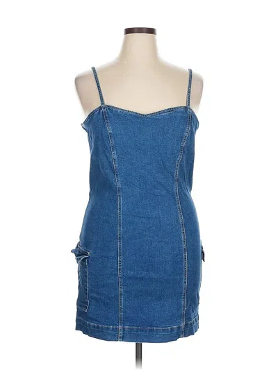 Pre-owned Celebrity Pink Sleeveless Top Blue Strapless Neckline Tops