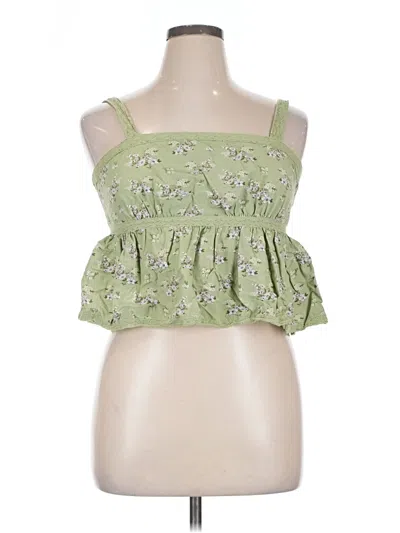 Pre-owned Celebrity Pink Sleeveless Top Green Strapless Neckline Tops