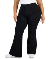 CELEBRITY PINK TRENDY PLUS SIZE CURVY PULL-ON FLARE-LEG JEANS