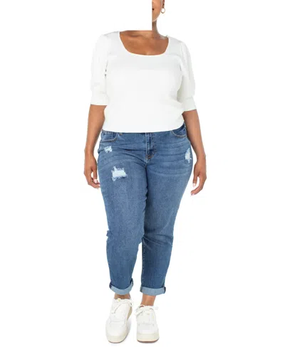 Celebrity Pink Trendy Plus Size Cropped Skinny Jeans In Crux