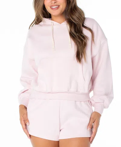 Celebrity Pink Women's Heart Embroidery Hooded Sweatshirt In Pink