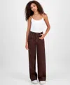 Celebrity Pink Women's High-rise Patch-pocket Wide-leg Pants In Brown