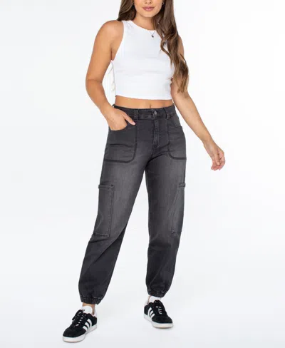 Celebrity Pink Women's High-rise Cargo Jogger Pants In Black
