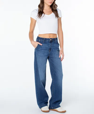 Celebrity Pink Women's High-rise Relaxed Trouser Jeans In Blue