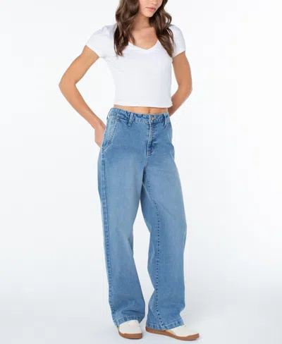 Celebrity Pink Women's High-rise Relaxed Trouser Jeans In Blue
