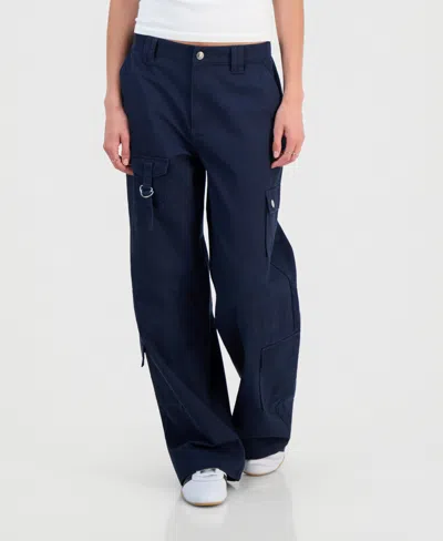 Celebrity Pink Women's High-rise Wide-leg Cargo Pants In Naval Academy