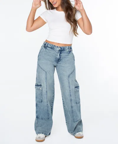 Celebrity Pink Women's Mid-rise Wide-leg Cargo Jeans