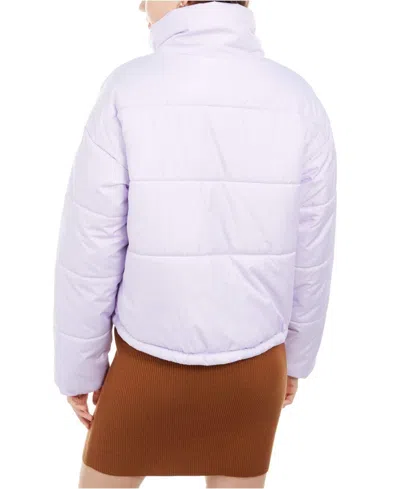 Celebrity Pink Womens Crop Winter Puffer Coat Purple Xl