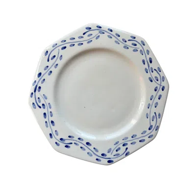 Celeni Blue / White Blue Flower Plate In Blue/white