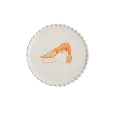 Celeni White / Yellow / Orange Lobster Plate In White/yellow/orange